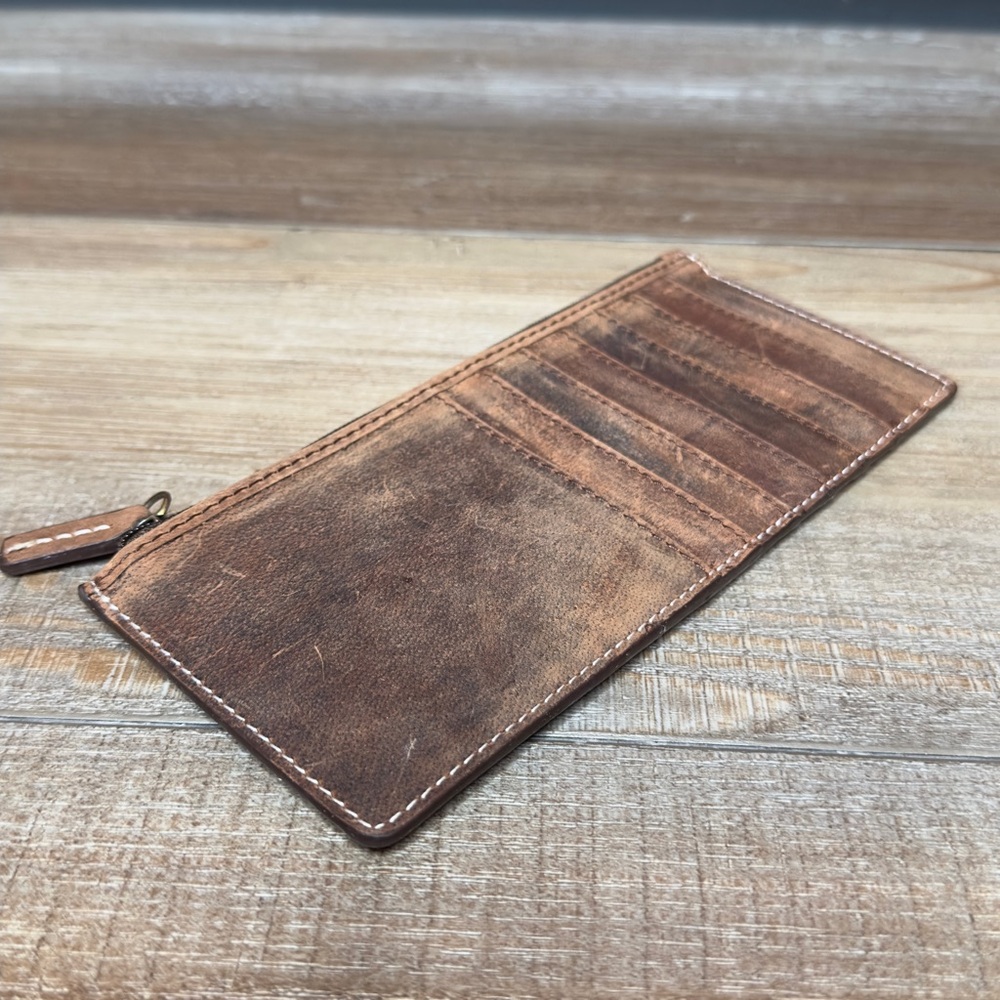 Leather Card Wallet Vintage Distressed Credit Card Money Holder NWT